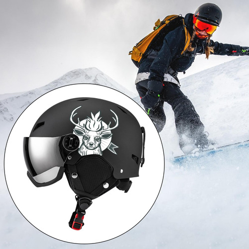 Casco De Snowboard Con Protección Para La Cabeza, Negro L