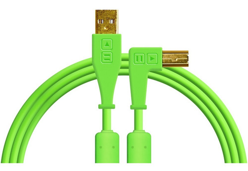 Cable Djtt Usb-a A Usb-b, Recto / Angulado Verde