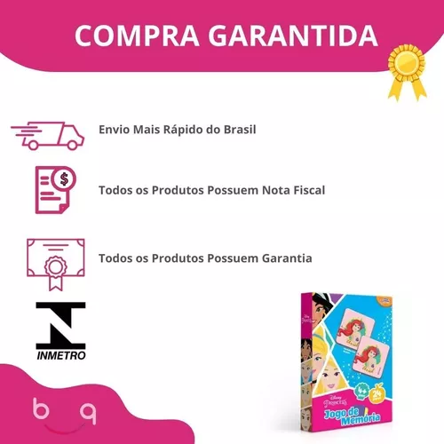 Jogo da Memória Princesas Disney - 24 Pares - Toyster - Kidverte