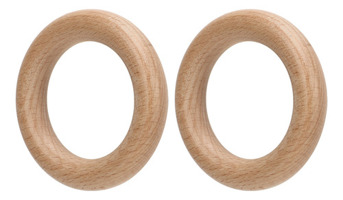 10 Anillos De Madera De Grano Natural Pulidos Suavemente
