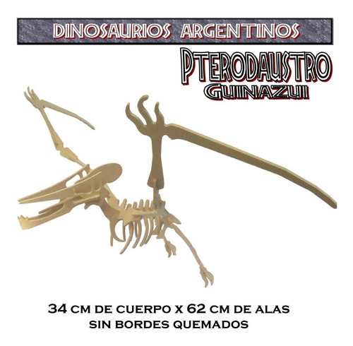 Imagen 1 de 3 de Pterodaustro Dinosaurios Argentinos Rompecabezas 3d P Armar