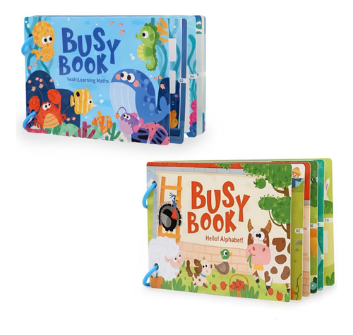 2 Libros Montessori Busy Book Estimulación Temprana Bebé
