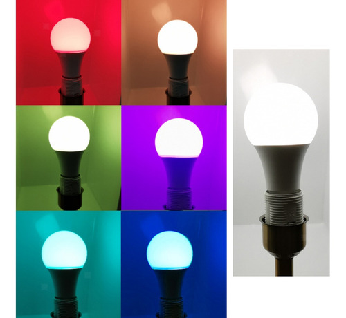 Imagem 3 de 5 de Lâmpada Led Muda De Cor Com Controle Remoto Rgb 5w Rixme