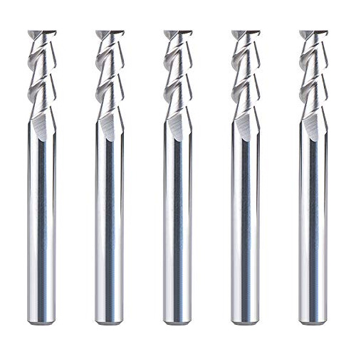 5pcs Carbide Cnc End Mills For Aluminum Machining 2 Flu...