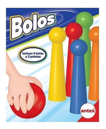 Juego De Bolos Bowling Set 5 Bolos 2 Pelotas Original Antex