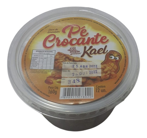 Pé De Moleque Crocante Doce De Amendoim Kael Pote 160g- 12un