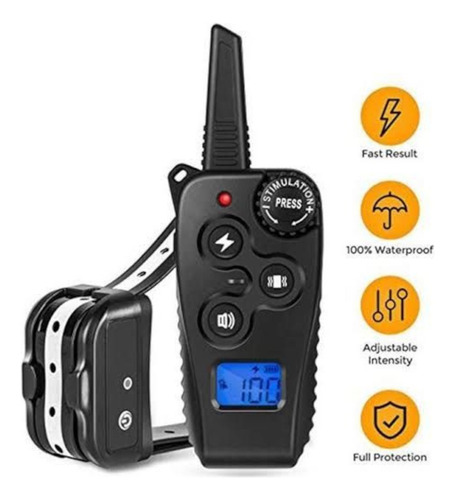 Collar De Adiestramiento Para Mascotas Con Control Remoto Negro