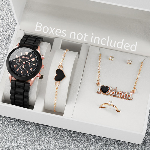Set De 6 Joyas De Reloj De Cuarzo De Silicona A La Moda Para