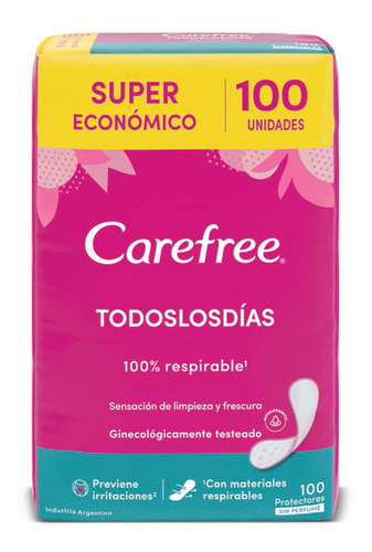 Protectores Diarios Carefree Todos Los Días  100 U