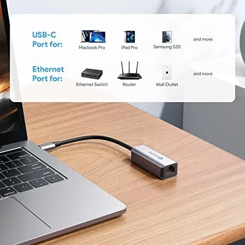 Adaptador Usb C A Ethernet, Ablewe Tipo-c A Rj45 Gigabit Eth