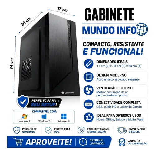 Computador Cpu Intel I5 Ssd 240gb 8gb Ram Wifi Windows 11