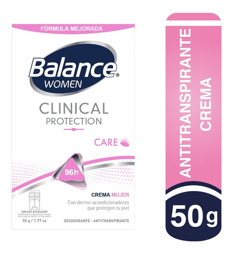 Imagen 2 de 4 de Desodorante Balance Crema Clinical Care Mujer 2 X 50gr