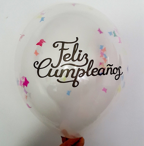 10 Globos Cristal Latex Feliz Cumpleaños 14 Pulgadas