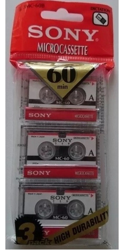 3 Microcasetes Sony Japón P/grabadora/contestadora 60min C/u