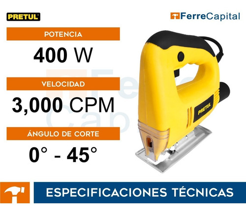 Sierra Caladora 400w + 5 Seguetas Finas Truper