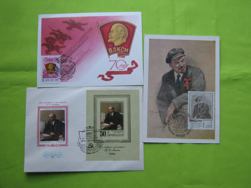 Urss Sobre Primer Día Y Postales Conmemorativo De  Lenin