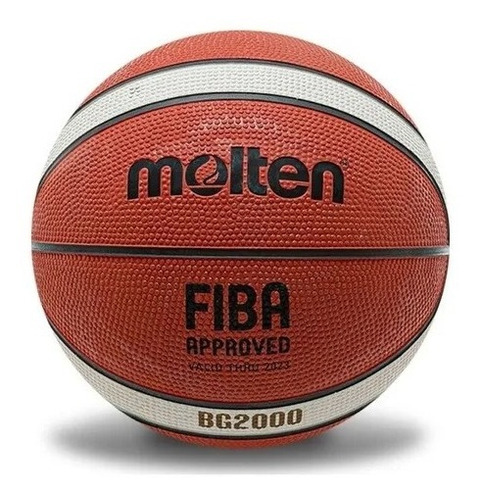 Pelota De Básquet Molten Bg2000 N°3 Goma Color Naranja