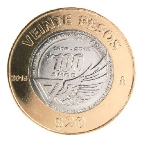 2 Monedas De 20 Pesos Conmemorativa Fuerza Aerea 2015