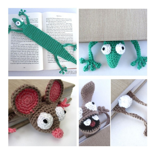 Imagem 1 de 3 de Marcador De Páginas Livro Croche Animais Marca Pagina