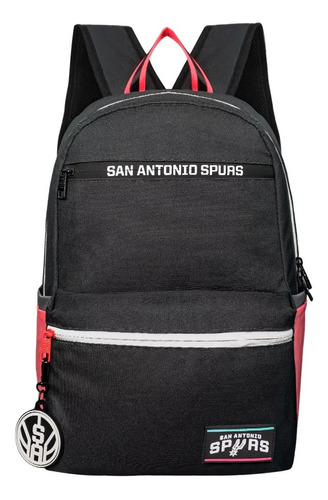 Mochila Deportiva Urbana Equipos Basquet Nba Acolchada Color Negro Diseño De La Tela San Antonio