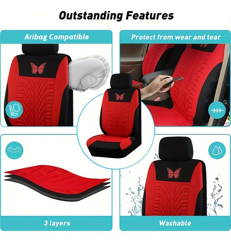 Fundas Para 5 Asientos De Automóvil Universal 9 Pzs