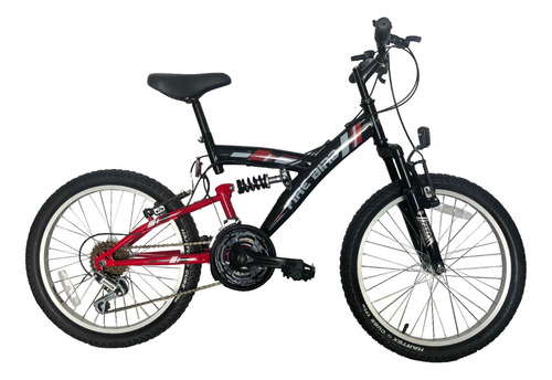 Bicicleta Mtb Firebird Doble Suspension Rodado 20 18v Niños Color Negro