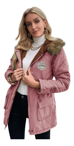 Parka Army Con Forro Apeluchado De Mujer