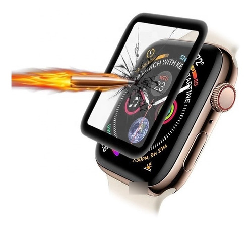 Imagen 6 de 10 de Lámina Templado 3d Bordes Negro O Transparente Para Awatch