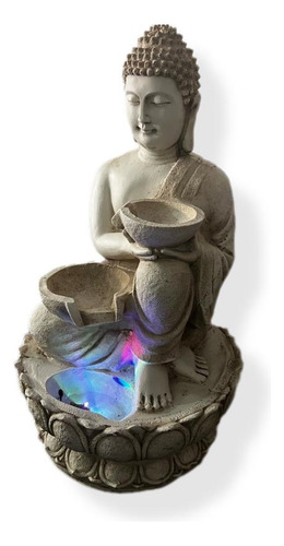 Fuente De Agua Buda Gigante Con Cuenco Exterior C Luz Led