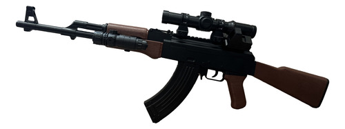 Rifle De Hidrogel Ak-47 Visor Oblicuo + Láser + Telescópica