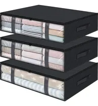Comprar Contenedores De Almacenamiento De Ropa Plegables Negro