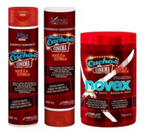 Novex Cinema: Tratamiento 1kg, Shampoo Y Acondicionador