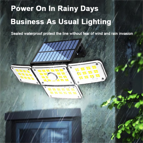 Luz Solar De Pared, Luz Reguladora, 224 Led, 4 Cabezales, So