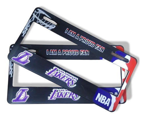 Porta Placa Universal Los Angeles Lakers Negro Precio X Par 