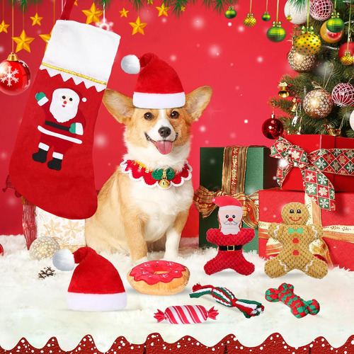 Juego De 8 Piezas De Juguetes Navideños Para Perros, Juguete