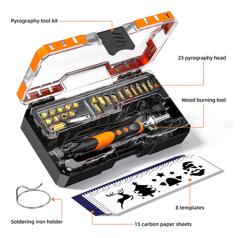 Kit De Pirograbado Profesional Con Accesorios Para Grabado E
