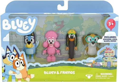Set 4 Mu ecos Bluey Friends Moose Premium Cuotas sin inter s