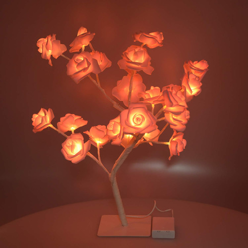 Lampara Arbol Rosa Decoracion Hogar Multipl Cabeza Luz Led