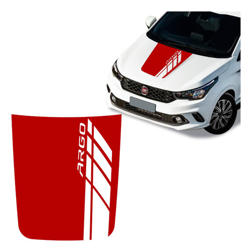 Adesivo Capô Fiat Argo 2018 2019 2020 2021 Aplique Vermelho