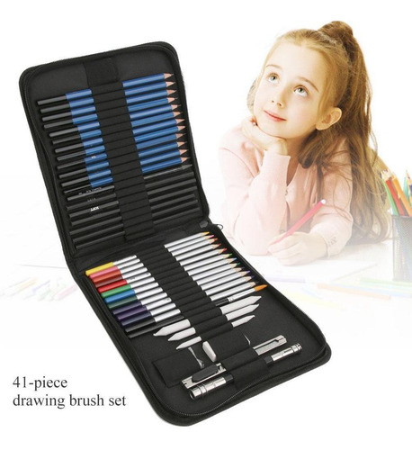 Kit De 41 Lápices De Madera Para Dibujar, Para Estudiantes D