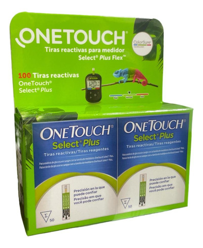 One Touch Select Plus Flex 100 Tiras Reactivas 