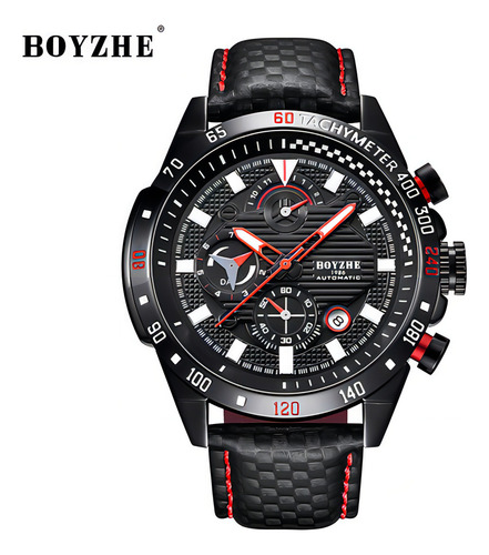 Relojes Mecánicos De Cuero Impermeables Para Hombre Boyzhe Color del bisel Negro