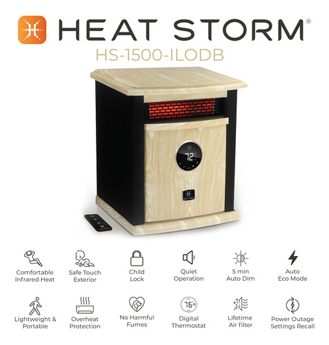 Calentador Eléctrico Portátil 1500w Infrarrojo Con Control R