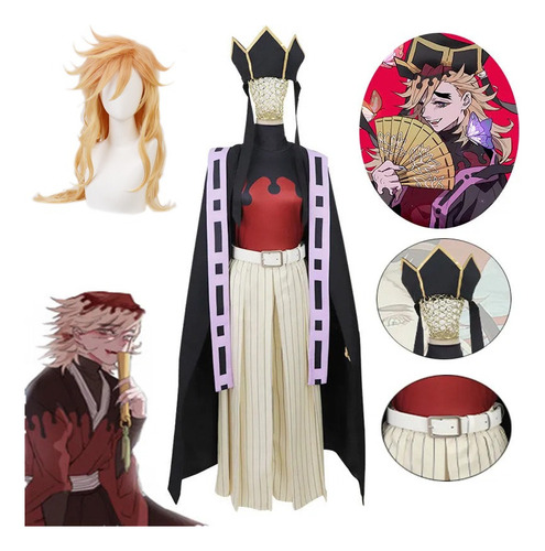 Traje Cosplay Juuni Kitsuki Douma Disfrazpeluca Demon Slayer