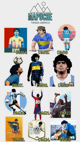 Stickers, Calcos, Pegatinas, De Maradona, Futbol, X20 Unid