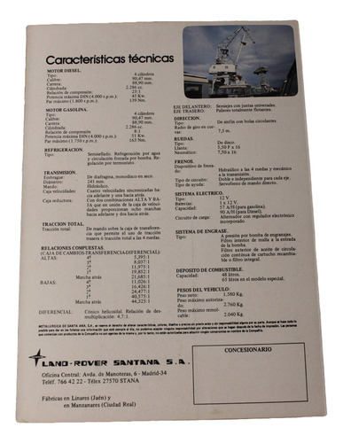 Land Rover Santana 109 Catalogo Original De Venta (Usado)