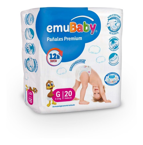 4 Paquetes Pañal Emubaby Premium Talla G Pack