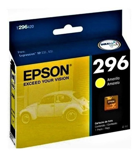 Original Tinta Epson 296 Yellow Xp-231 241 431 441 T296120