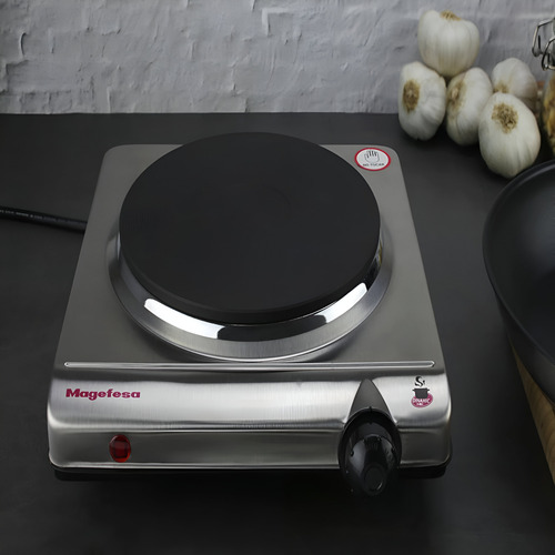 Encimera Eléctrica Magefesa Inoxidable Mgf8013 1500w Single Plateado