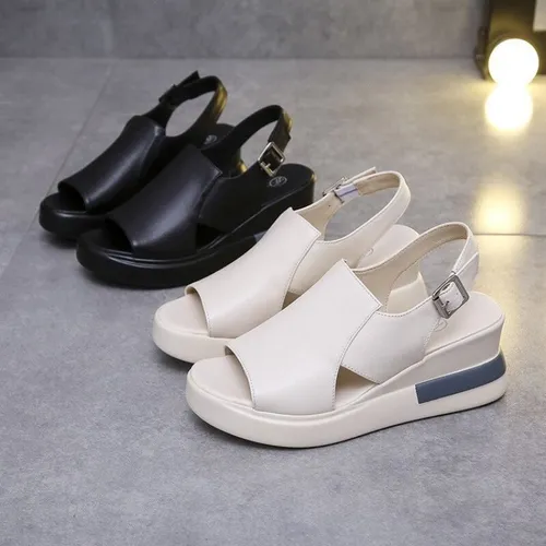 Sandalias Para Mujer Negras Caladas Informales Coreanas